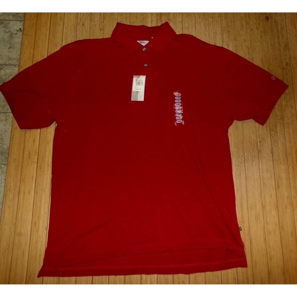 Callaway Golf Sport Mens XL Red Short Sleeve Pique Polo Shirt New With Tags